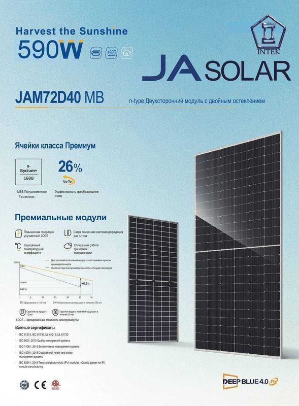 Солнечная панель JA Solar 590-605 Солнечная панель JA Solar 590-605