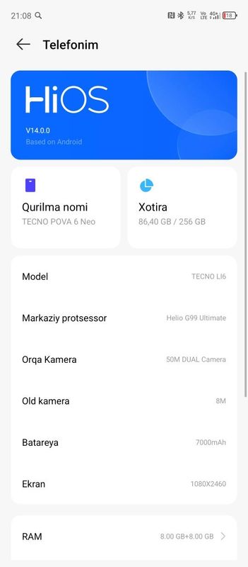 Tecno pova 6 neo Tecno pova 6 neo