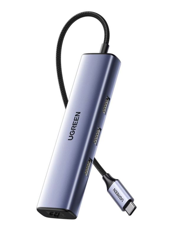 Ugreen USB-концентратор CM-475 Usb-C to 3*USB 3,0 Hub+RJ45 1000mb Ugreen USB-концентратор CM-475 Usb-C to 3*USB 3,0 Hub+RJ45 1000mb