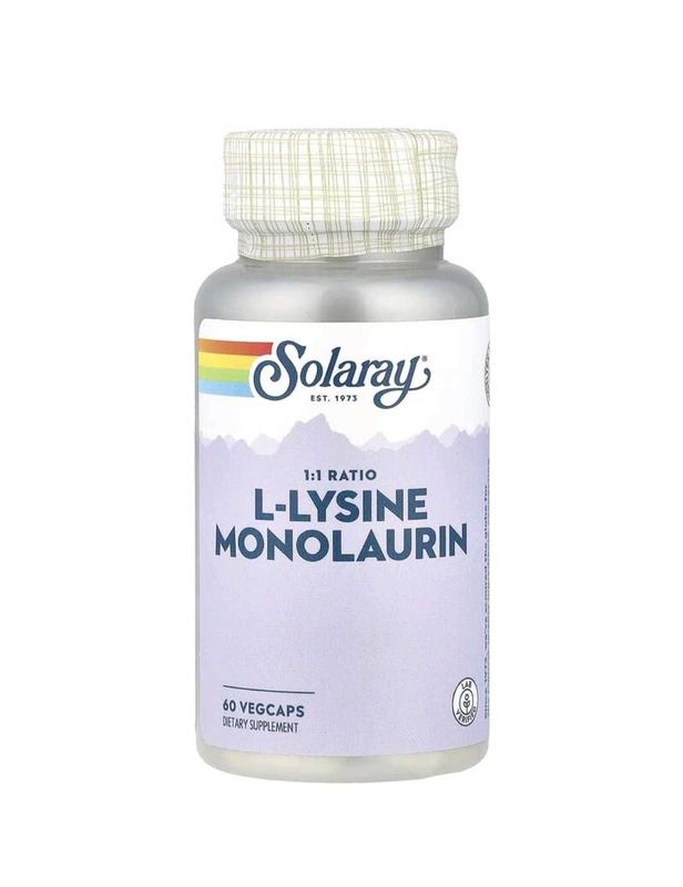 Soloray, L-lyzine Monolaurin, 60 капсул, витамины