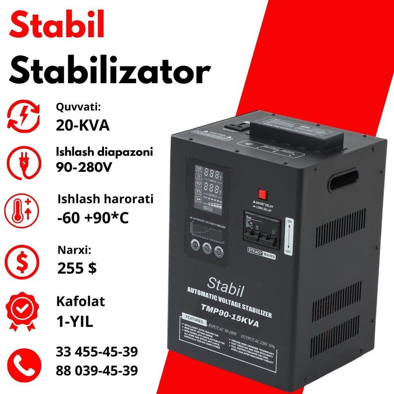 20-KVA Stablizator stabilizator Стаблизатор BYD zaryadni uchun optom n