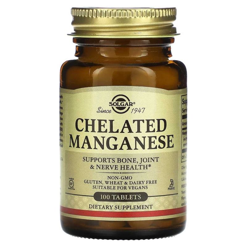 Solgar, Хелатный марганец, 100 таблеток. chelated manganese Solgar, Хелатный марганец, 100 таблеток. chelated manganese