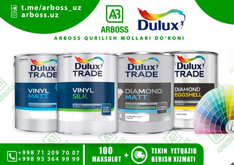 Dulux Trade Vanyl, Diamond Boyoqlari! Universal Kraska ! Dulux Trade Vanyl, Diamond Boyoqlari! Universal Kraska !