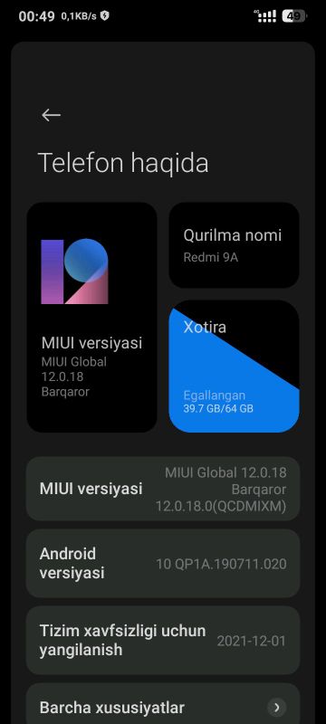 telefon redmi 9a 2022 holati yaxshi 64/4 telefon redmi 9a 2022 holati yaxshi 64/4