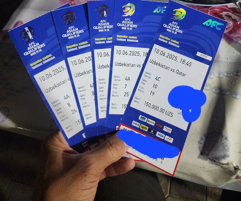 O'zbekiston vs Qatar bilet 5ta 700000