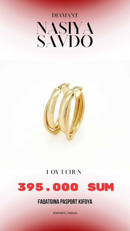 Tilla zirak "Graceful Hoop" Tilla zirak "Graceful Hoop"