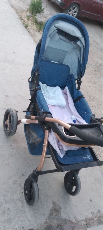 Baby Gold Blue Stroller Baby Gold Blue Stroller