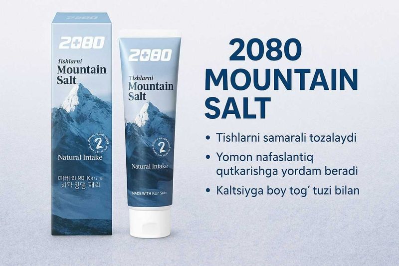 2080 Mountain Salt – Tog’ tuzi bilan boyitilgan tish pastasi 2080 Mountain Salt – Tog’ tuzi bilan boyitilgan tish pastasi