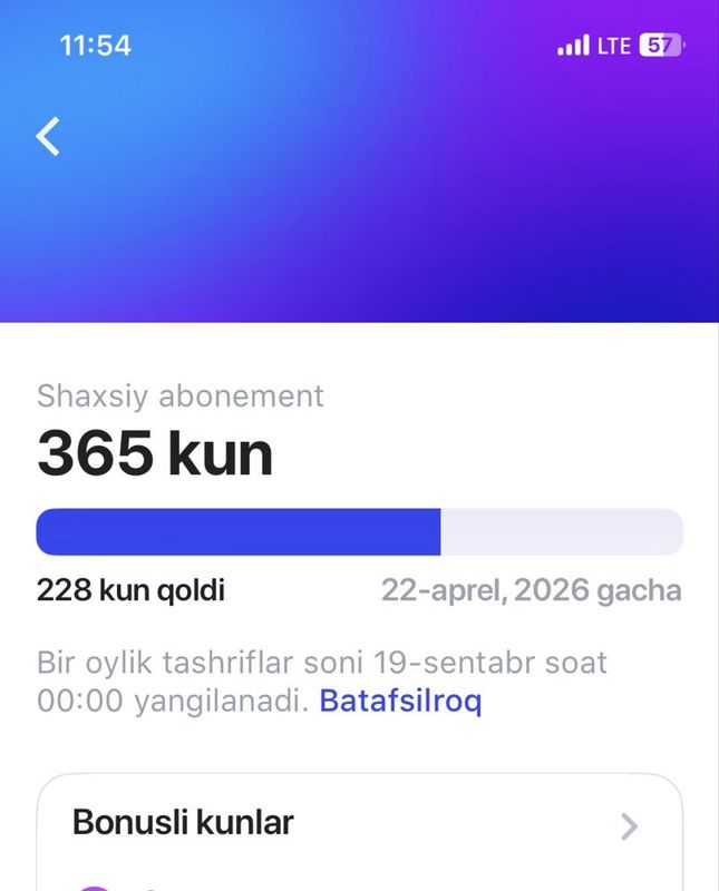 1 Fit abaniment sotiladi