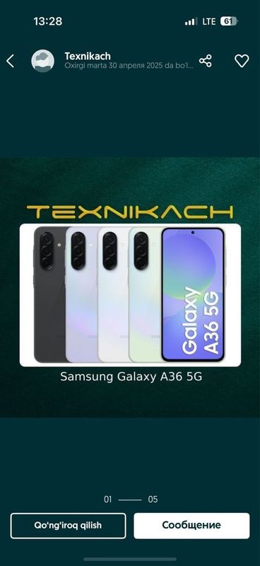 Samsung A36 256 GB sotiladi Samsung A36 256 GB sotiladi