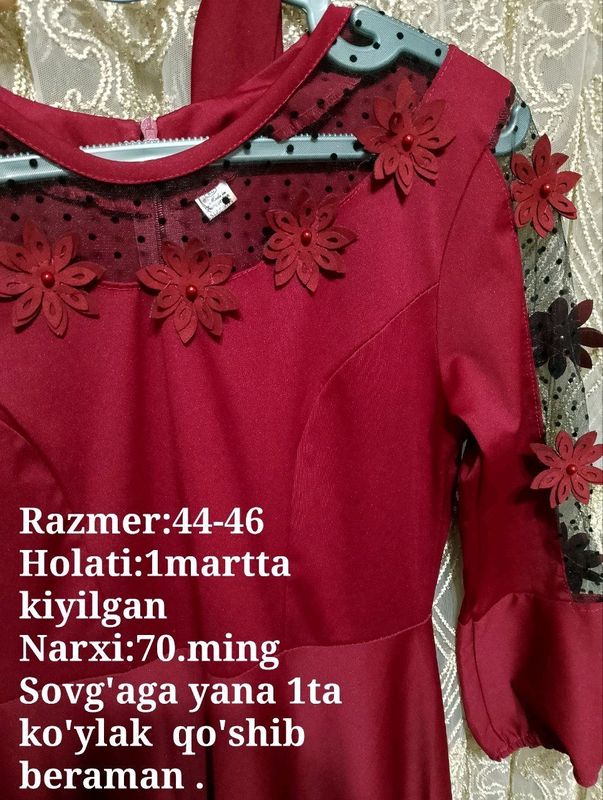 toʻy uchun koʻylak narxi 70 ming soʻm nazmer 46