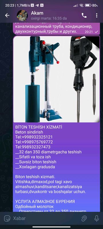 assalomu alekum beton teshish beton buzish