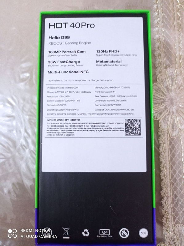 Infinix hot 40 pro 256 gb 8-8 ram 108 mp Infinix hot 40 pro 256 gb 8-8 ram 108 mp