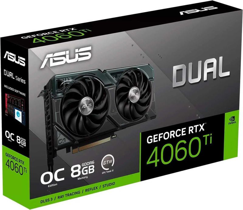 Видеокарта ASUS GeForce RTX 4060 Ti Dual OC Edition Видеокарта ASUS GeForce RTX 4060 Ti Dual OC Edition