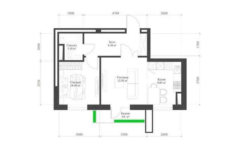 Green Island 47м2 WhiteBox, Ориентир: Ц-1 , клиника Федорович !!