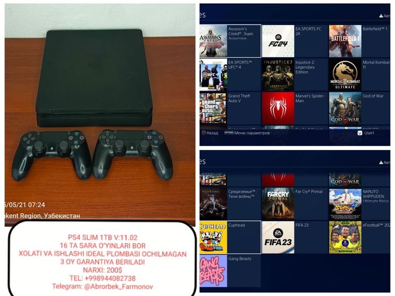 Ps4 slim 1TB v:11.02 16 игры+3 месяц гарантия Ps4 slim 1TB v:11.02 16 игры+3 месяц гарантия