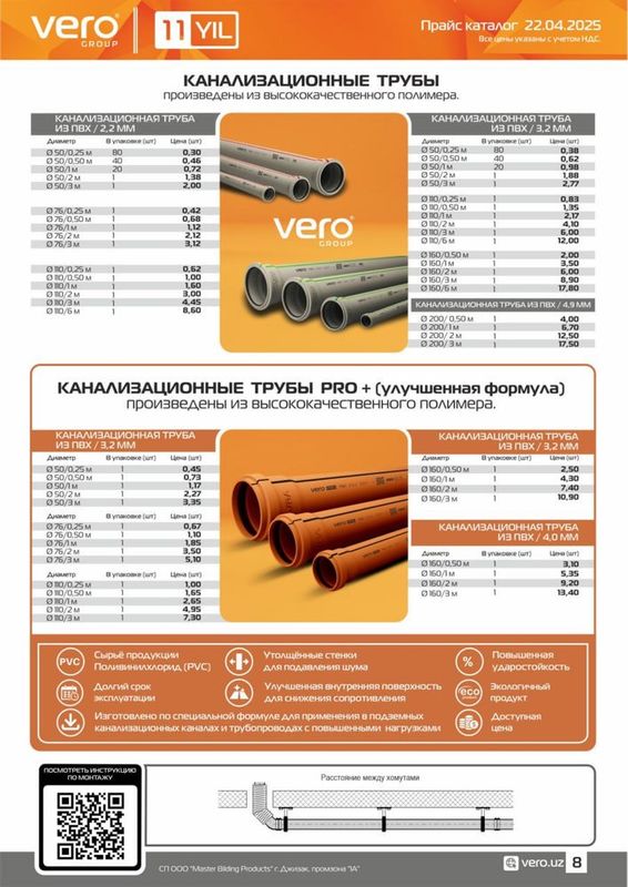 Веро труба фитинг vero спискези хисоблаб берамиз