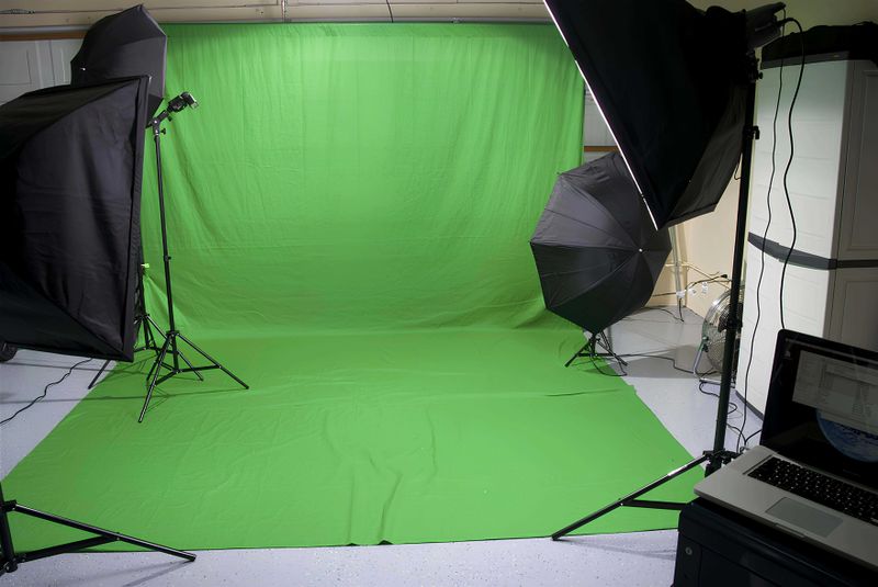 Хромакей фотофон, Зеленый фон. большой размер 3х7. Yashil xromakey.