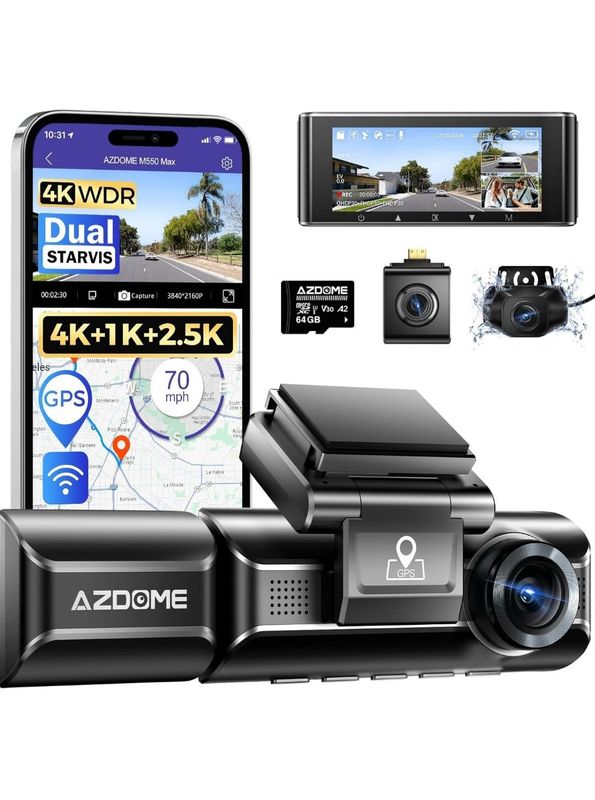 AZDOME M550 MAX 4K видеорегистратор с 3 камерами конкурент 70mai A810 AZDOME M550 MAX 4K видеорегистратор с 3 камерами конкурент 70mai A810