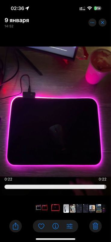 Коврик для мыши с RGB подсветкой Коврик для мыши с RGB подсветкой
