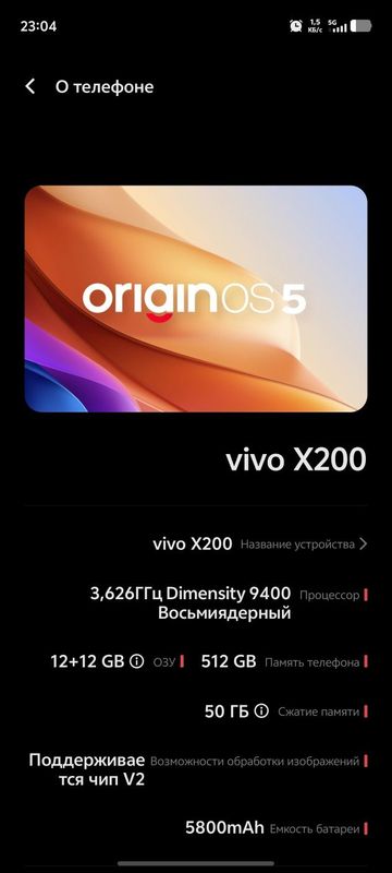 Vivo x200 silver 24/512