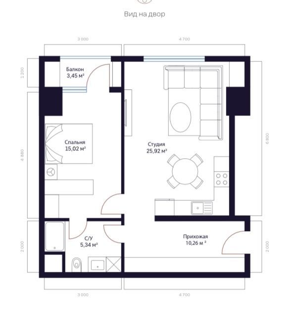 Modera Towers 2-к квартира 58м2 10- этаж Улица Шота Руставели