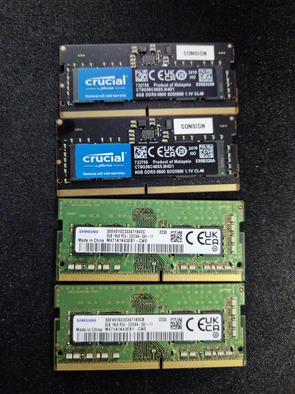 Оперативная память SO-DIMM DDR4 DDR5 8GB.