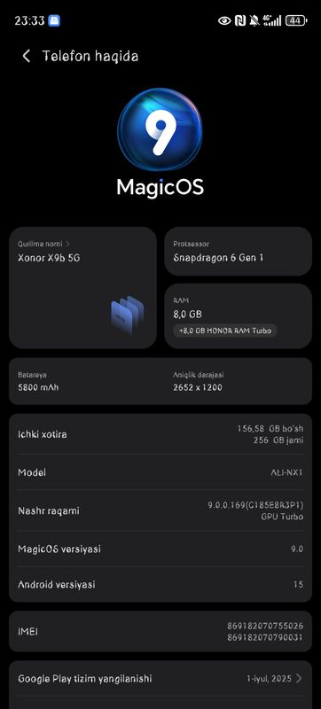 Xonor X9b 5g manzil qarshi Xonor X9b 5g manzil qarshi