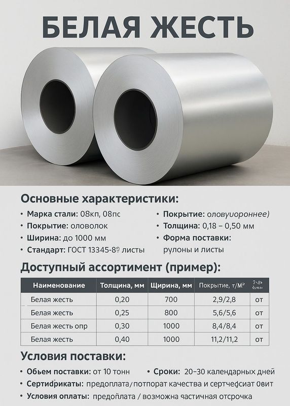 Белая листовая жесть Белая листовая жесть