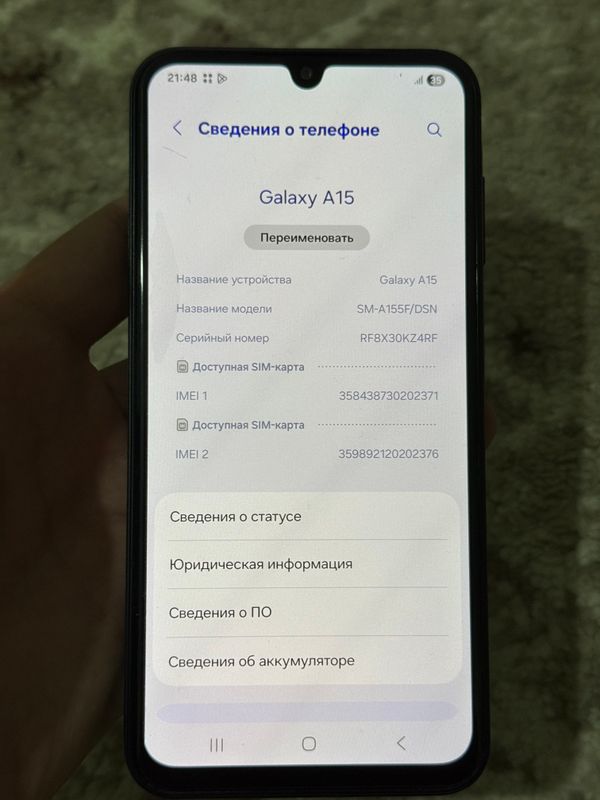 Holati:ideal 2024-yil olingan! Samsung A15 128 gb