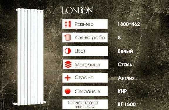Вертикальные радиаторы LONDON дизайн для вашего дома