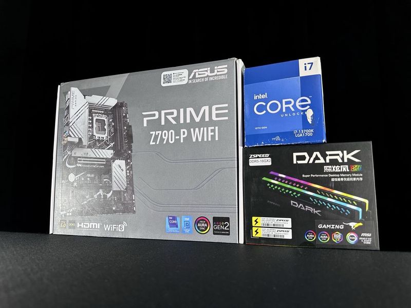 Intel Core i7-13700KF + Dark RGB 32GB 6800Mhz + Asus Prime Z790-P WiFi