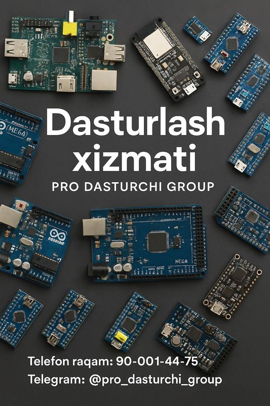 Arduino, ESP32, ATmega uchun kod yozib berish ximati Arduino, ESP32, ATmega uchun kod yozib berish ximati