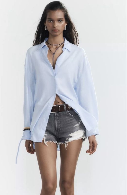 Рубашка лён от Zara Рубашка лён от Zara