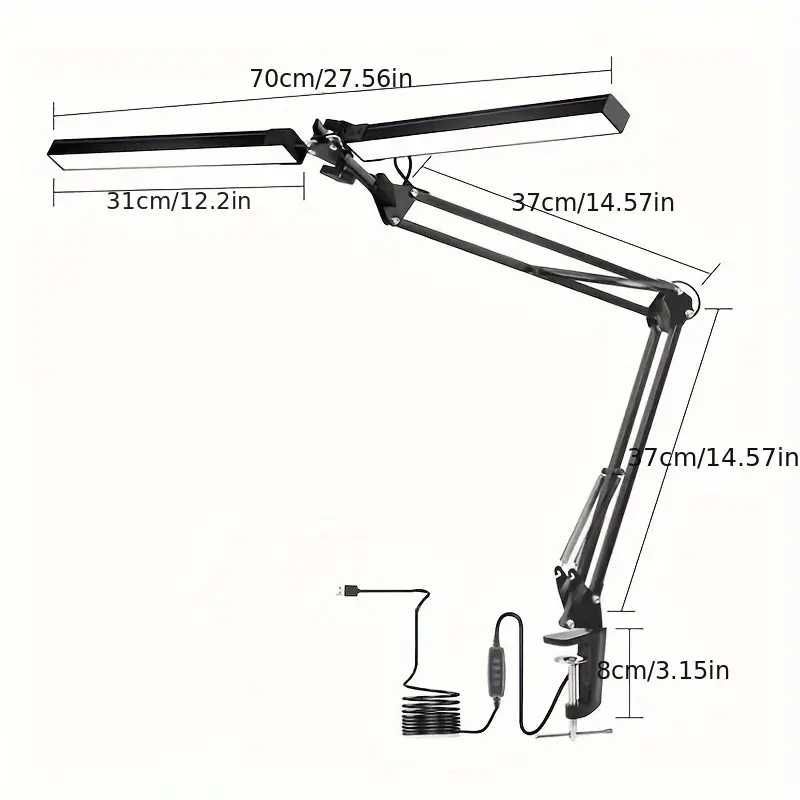 2-в-1 сверхширокая двойная светодиодная настольная лампа