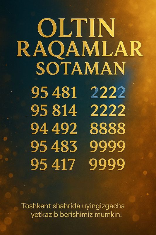 4ta bir xil Uzmobile raqamlar