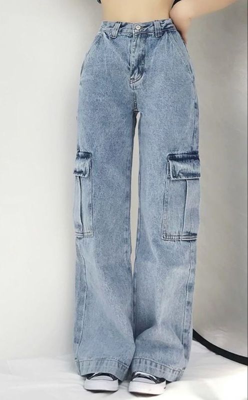 джинсы  (Straight cargo denim jeans )