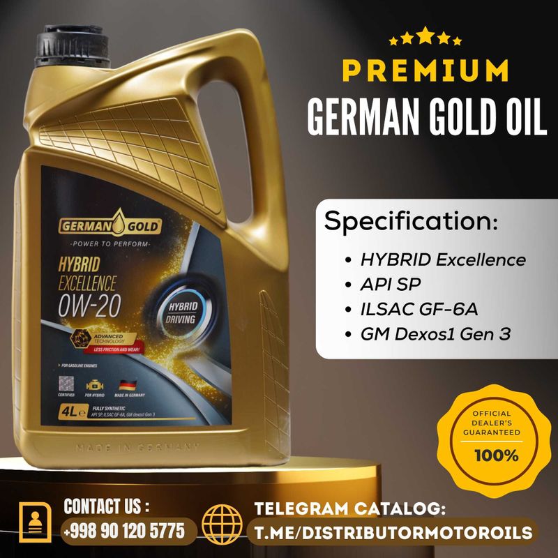 Моторное Масло 10км — GERMAN GOLD FULLY Synthetic 0W-20 API SN/RC/GF-5