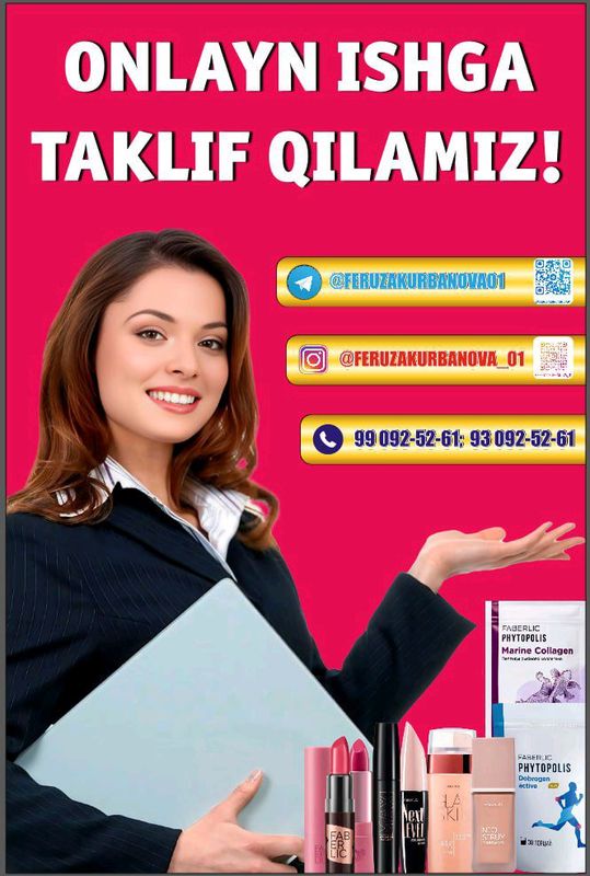 FABERLIC KOMPANIYASI ISHGA TAKLIF QILADI FABERLIC KOMPANIYASI ISHGA TAKLIF QILADI