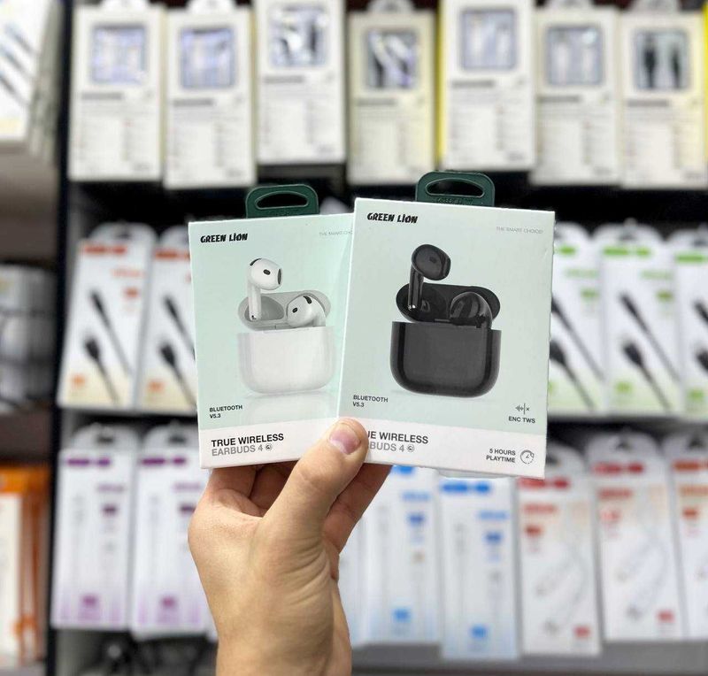 беспроводные наушники AirPods 4 Green Lion. Earbuds 4
