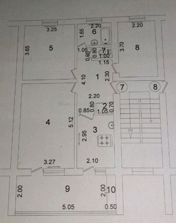 Продается 3-х комнатная, 77 серия, м-в Сергели