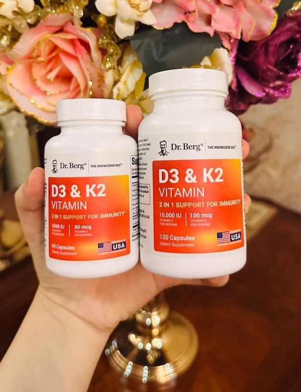 Dr berg vitamin d3+k2, 10.000, 5.000 iu+100 mcg, витамин д3 к2, 60-120