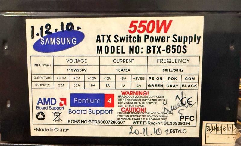 блок питание от samsung 550w