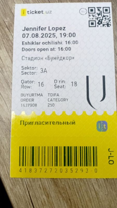 Bilet. Jennifer Lopez Bilet. Jennifer Lopez