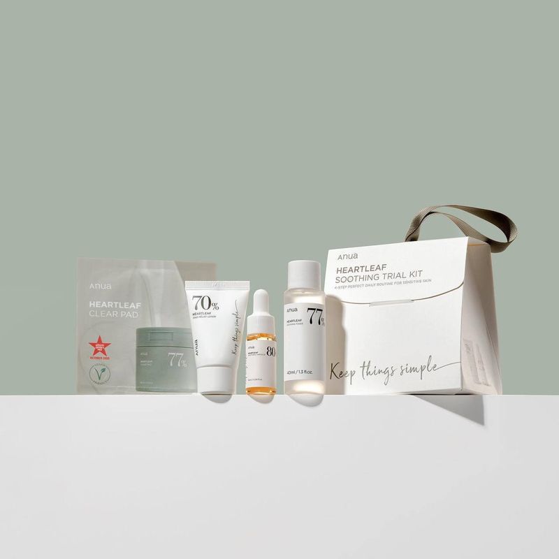 Набор бестселлеров для базового ухода Anua Heartleaf Soothing Trial Kit Набор бестселлеров для базового ухода Anua Heartleaf Soothing Trial Kit