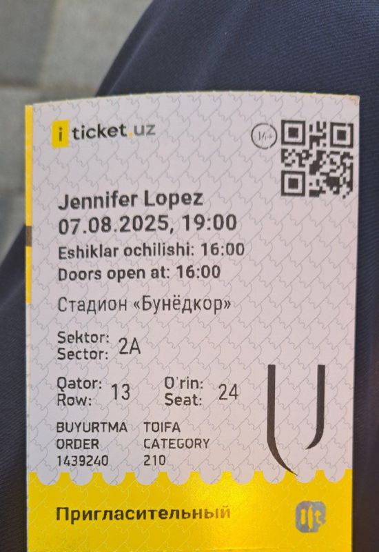 Jenifer lopez konsertiga bilet