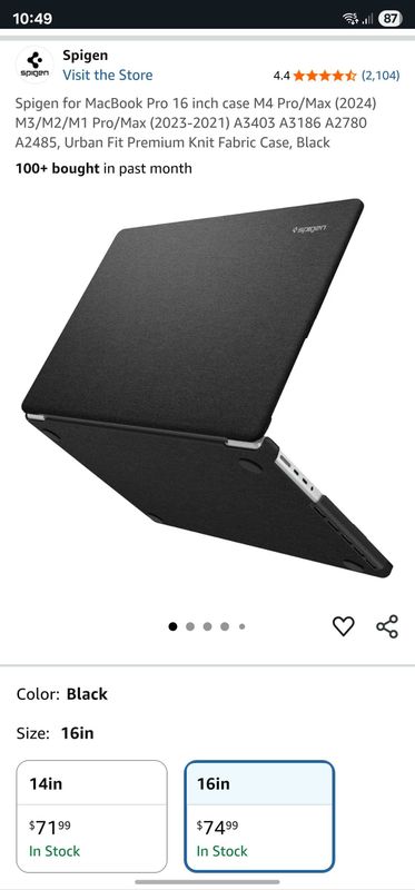 Spigen for MacBook Pro 16 чехол подходит m1 m2 m3 m4