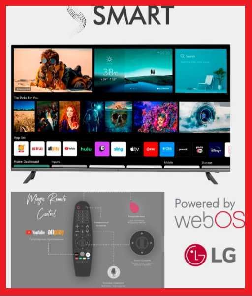 TV "Smart" 43 Smart LG Безрамочный WEB OS