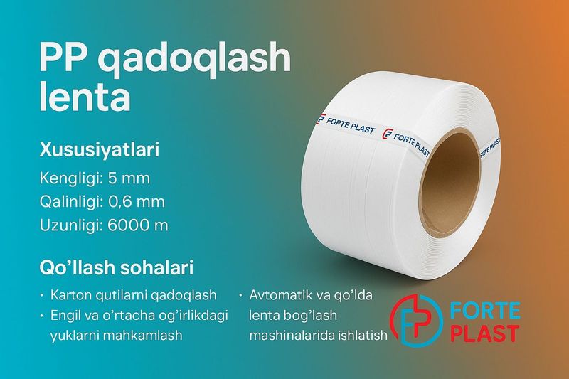 PP упаковочная лента 5 мм х 0,6 мм | Forte Plast