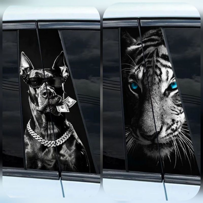 Наклейки на боковые стойки авто. Gentra, Cobalt, Byd. (Любое авто) Наклейки на боковые стойки авто. Gentra, Cobalt, Byd. (Любое авто)